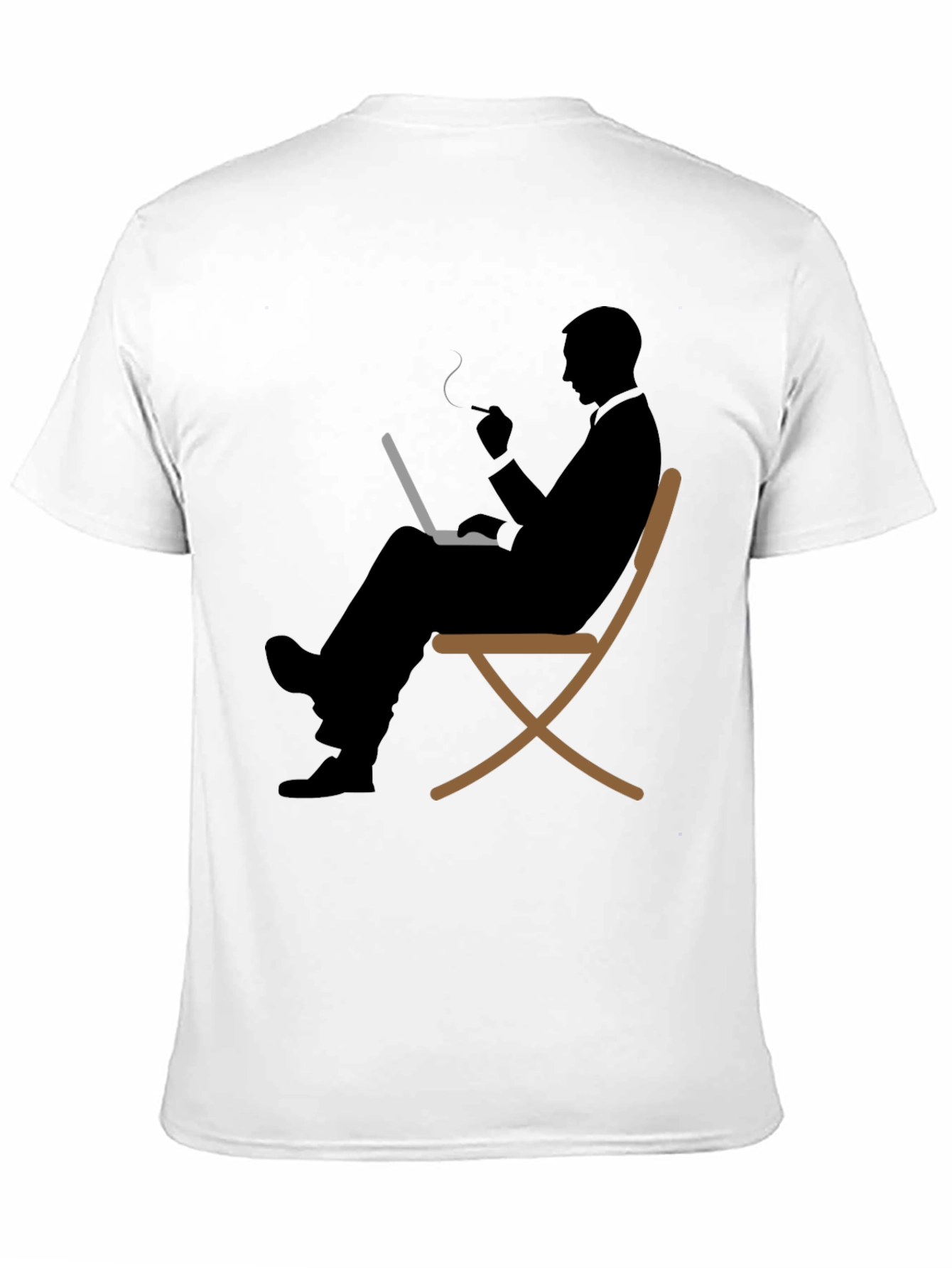 Smoker Silhouette Graphic Tee - Relaxed Style
