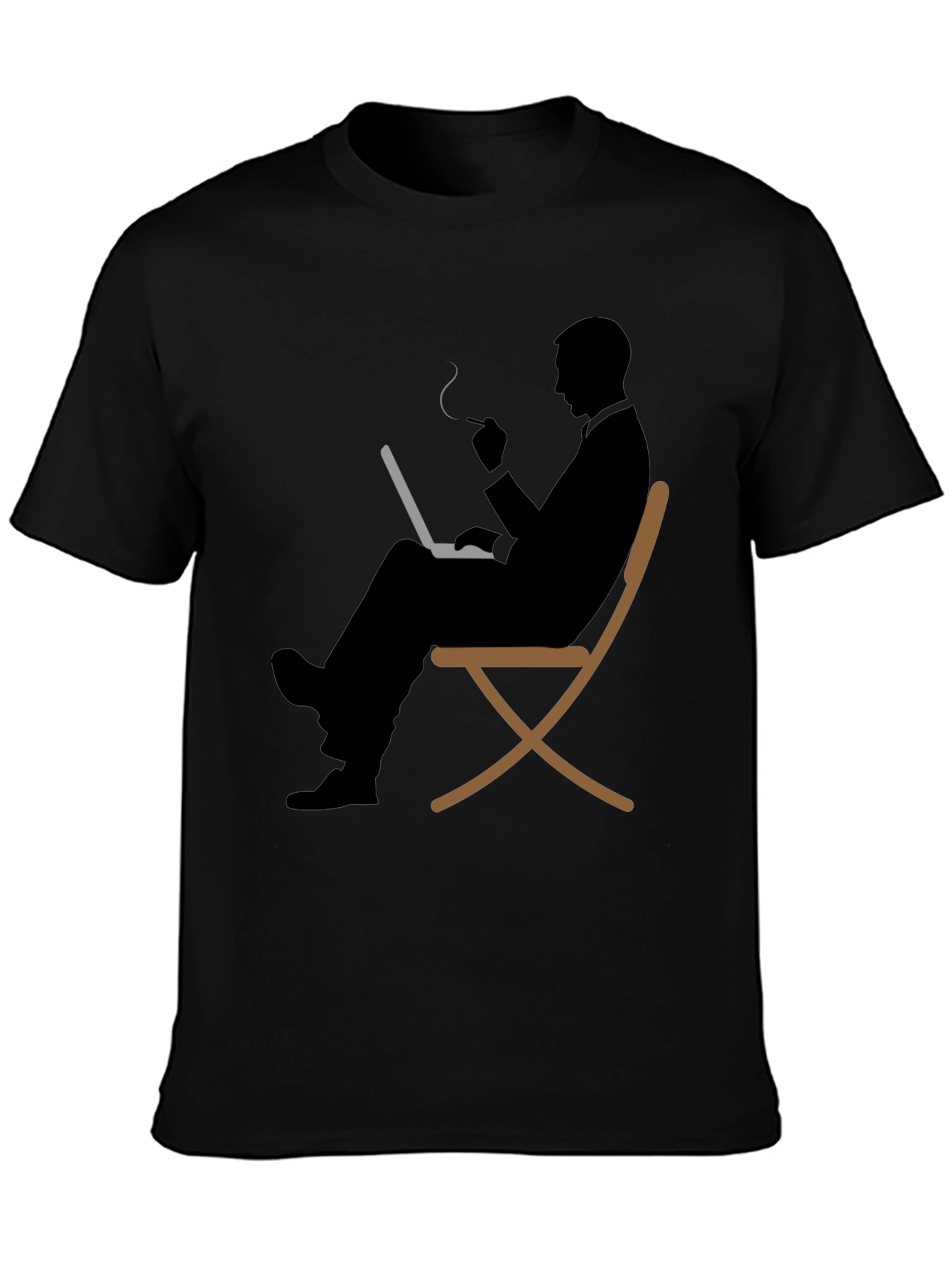 Smoker Silhouette Graphic Tee - Relaxed Style
