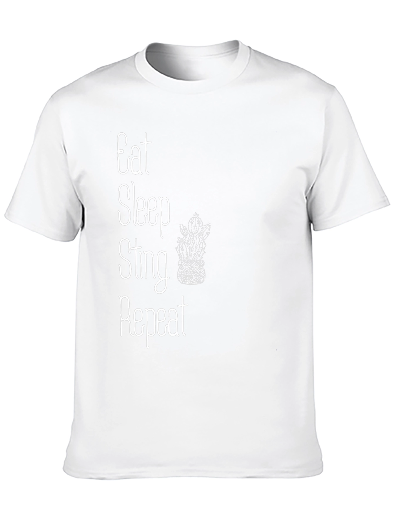 Eat Sleep Sting Repeat Cactus T-Shirt