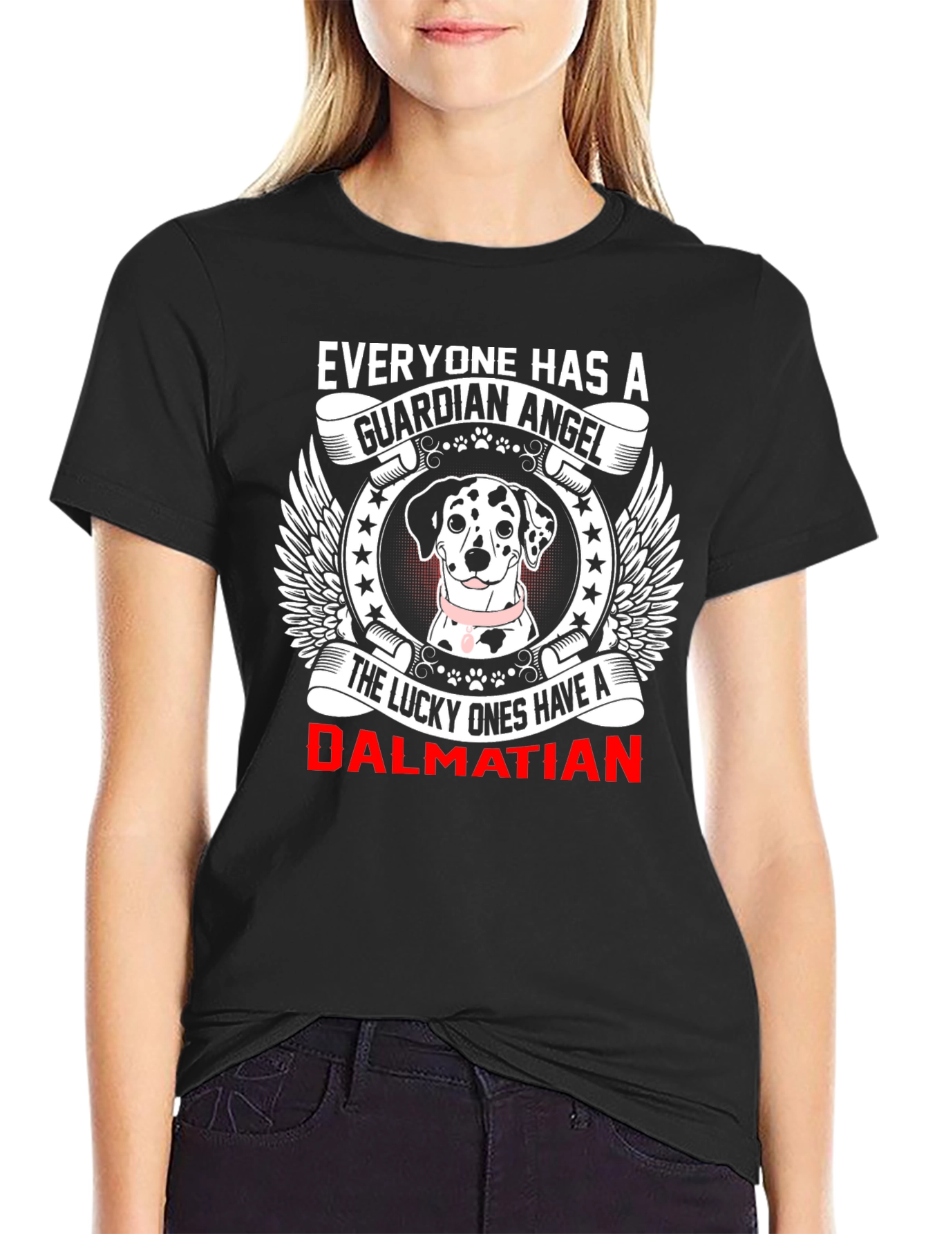 Dalmatian Guardian Angel Graphic T-Shirt