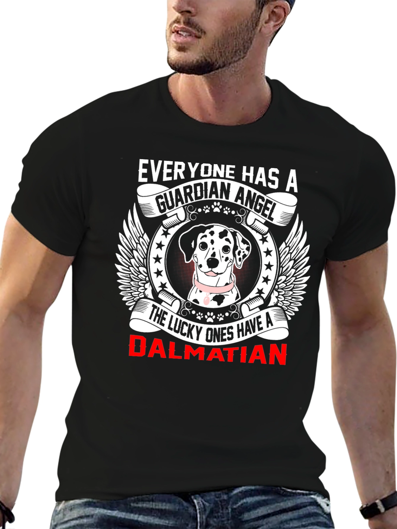 Dalmatian Guardian Angel Graphic T-Shirt