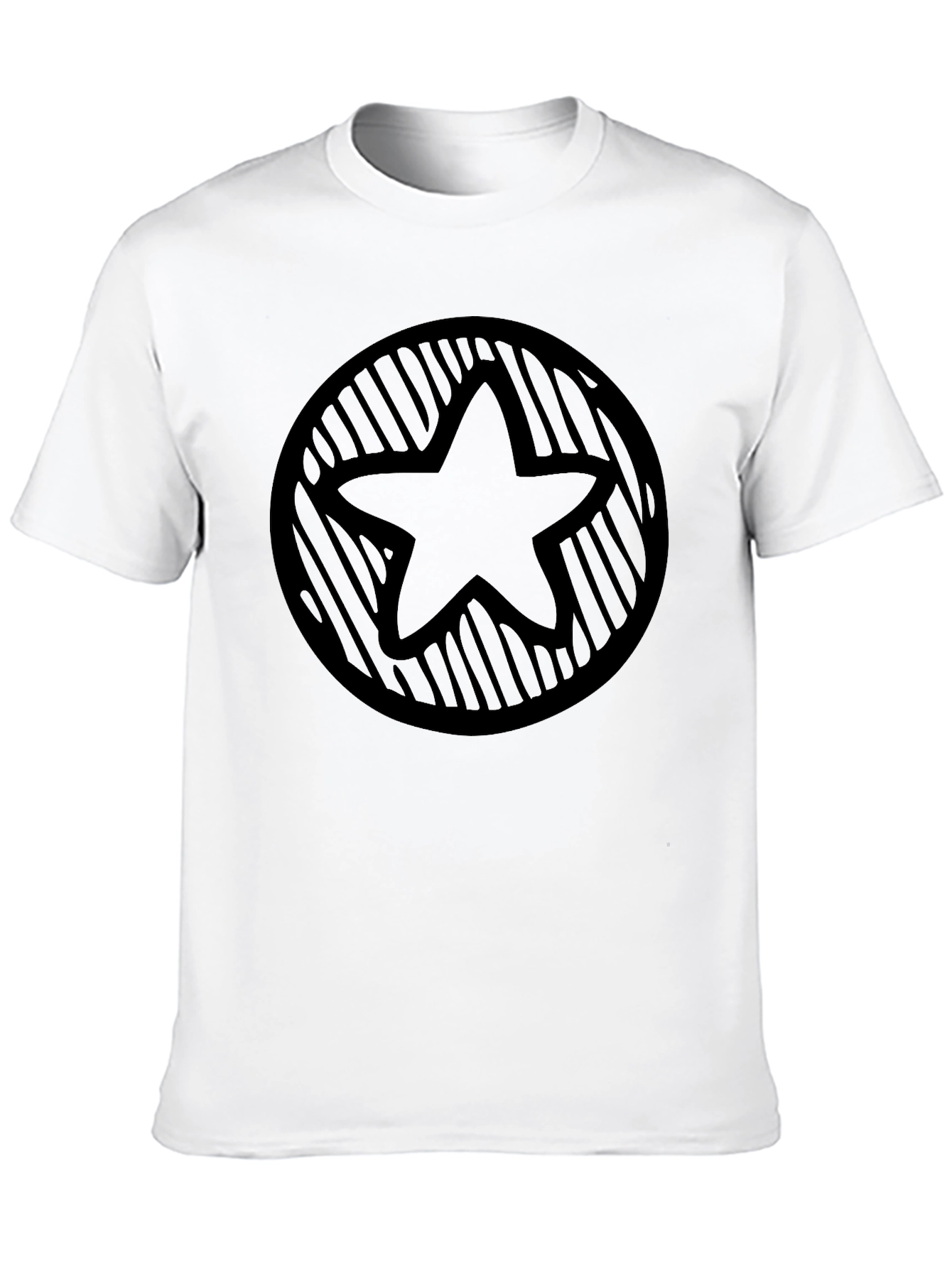 Star Circle Graphic Tee - Black Casual Style