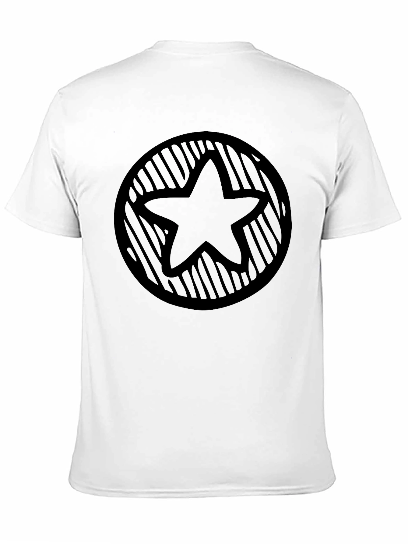 Star Circle Graphic Tee - Black Casual Style