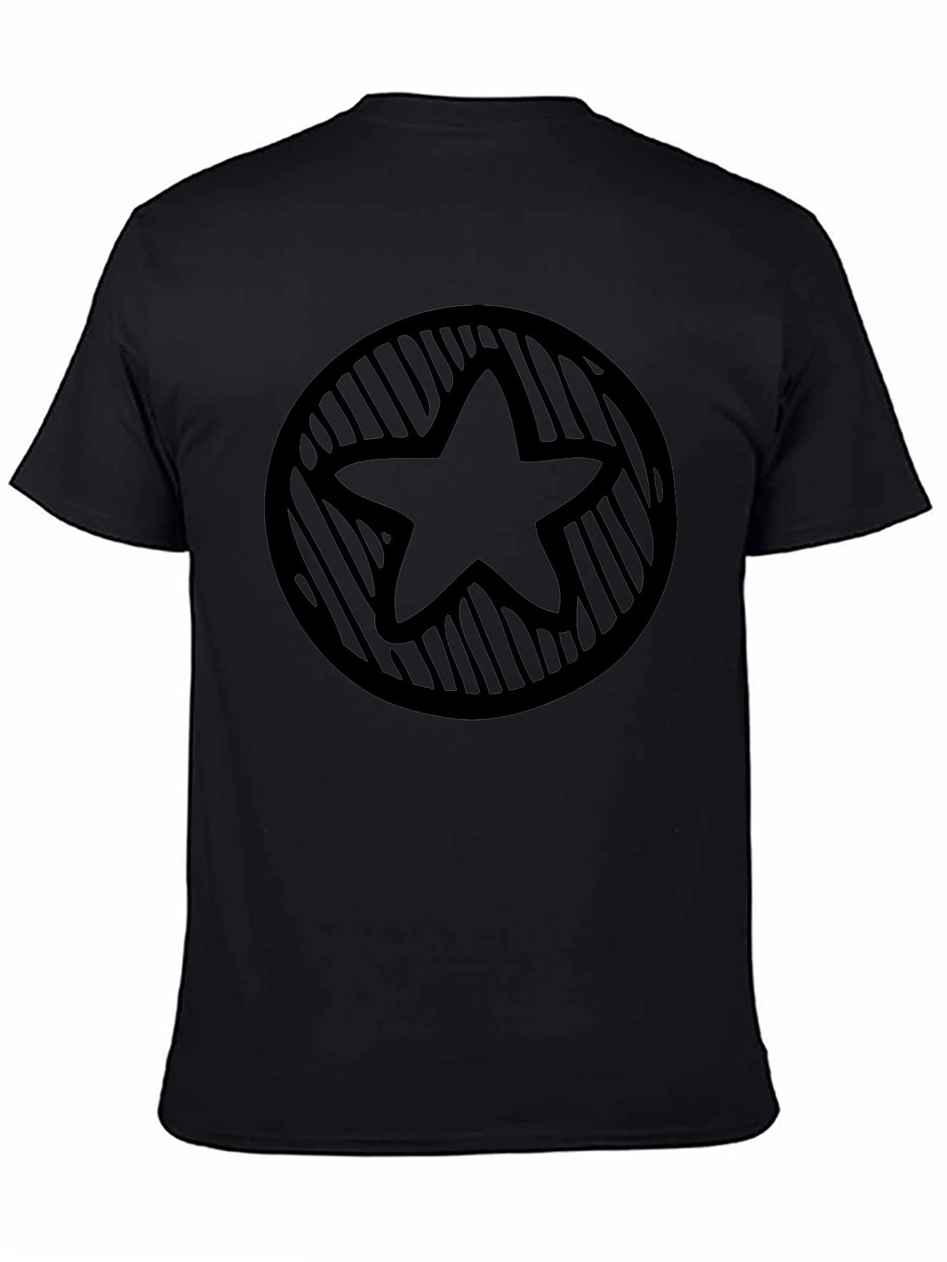 Star Circle Graphic Tee - Black Casual Style