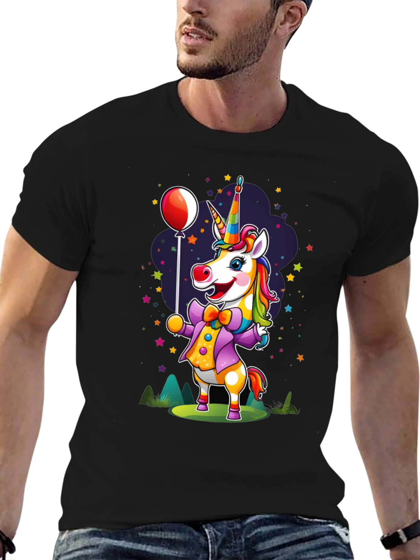 Rainbow Unicorn Cartoon Graphic T-Shirt