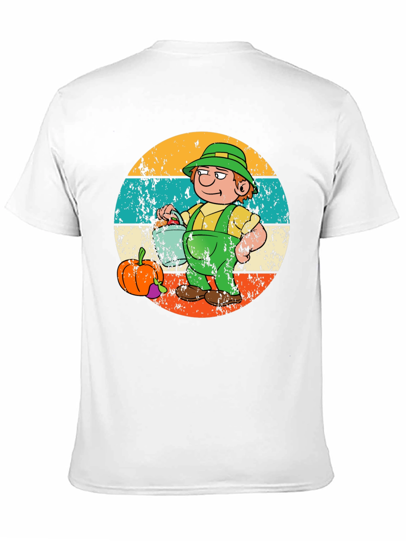 Cartoon Farmer Graphic Tee - Black