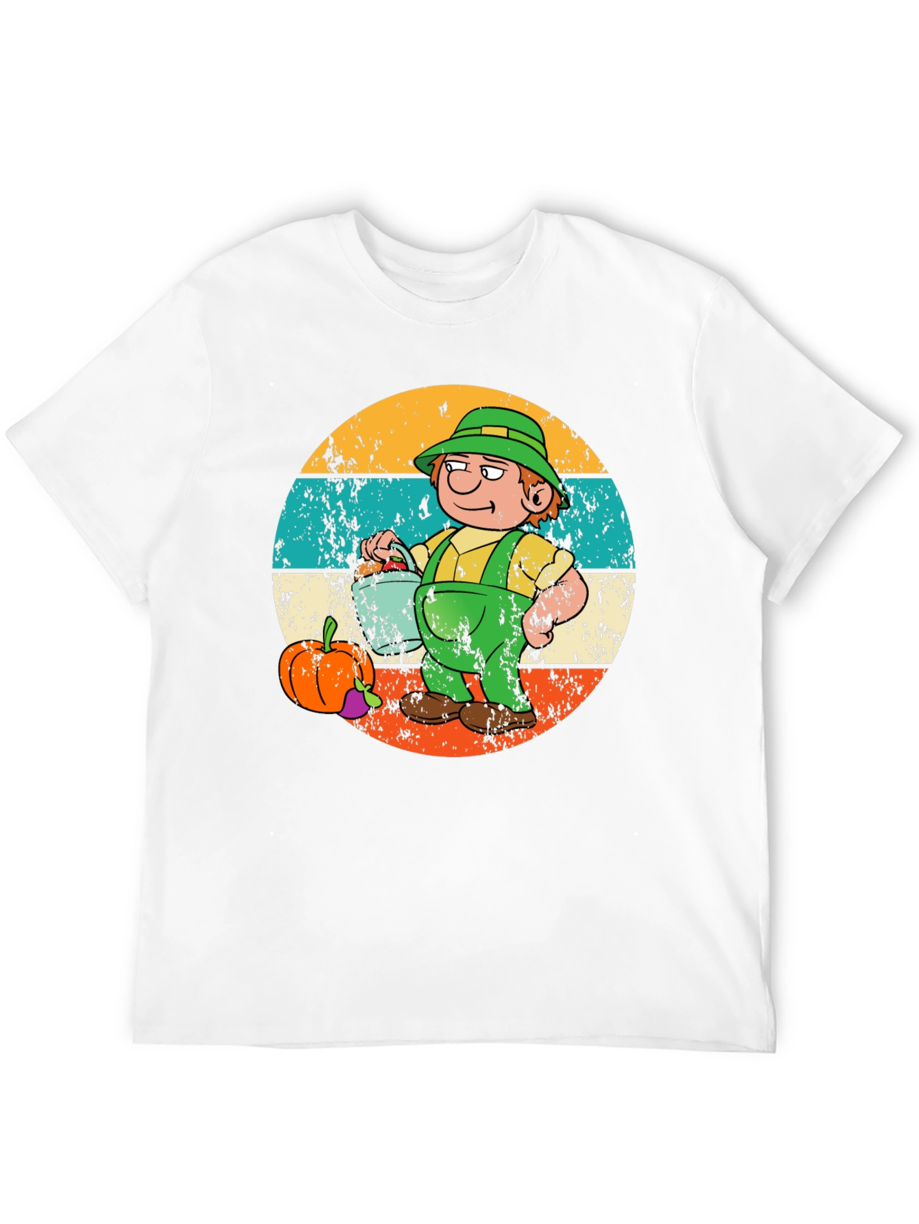 Cartoon Farmer Graphic Tee - Black