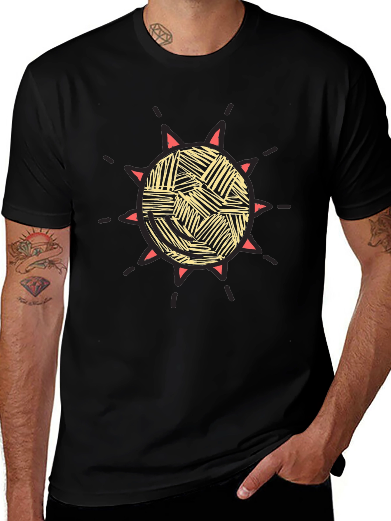 Sunburst Graphic Tee - Black Cotton Blend