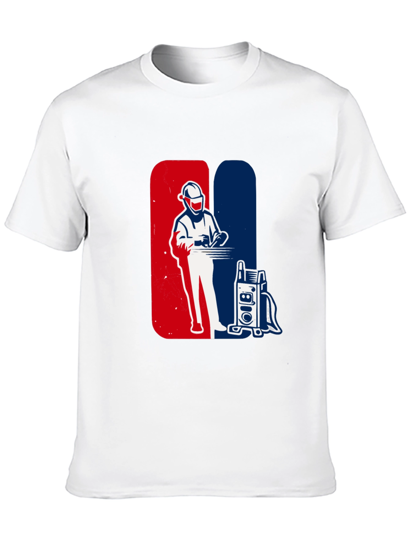 Welder Graphic T-Shirt - Red White and Blue