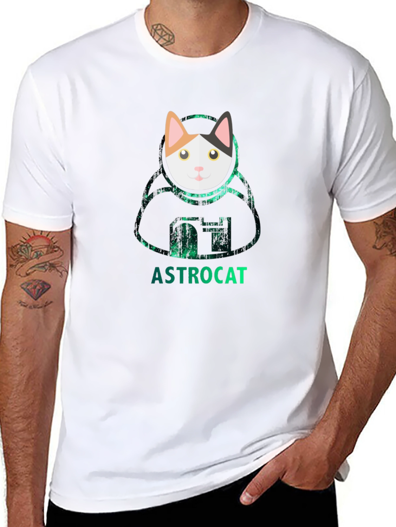 Astrocat Black T-Shirt - Galaxy Cat Lover Tee