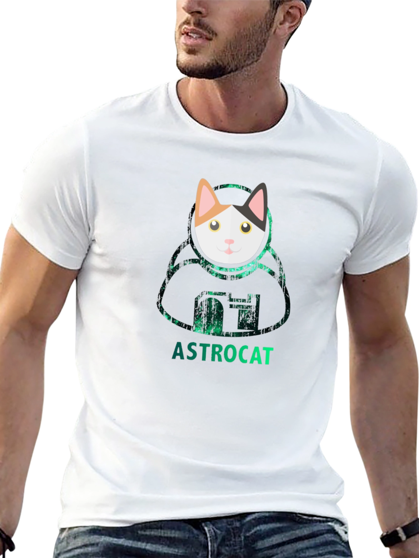 Astrocat Black T-Shirt - Galaxy Cat Lover Tee