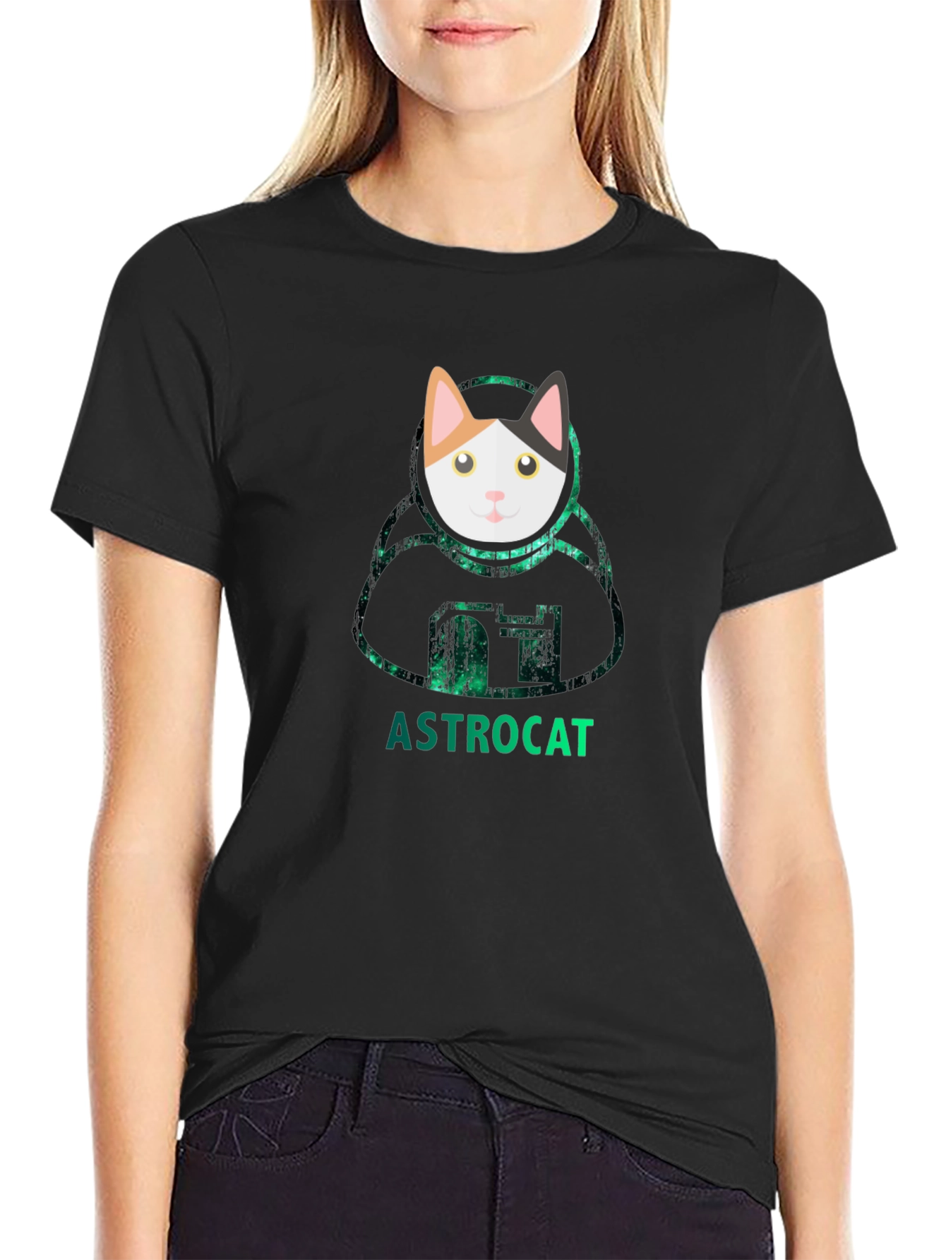 Astrocat Black T-Shirt - Galaxy Cat Lover Tee