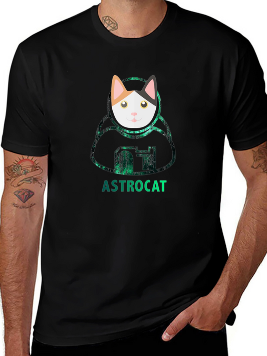 Astrocat Black T-Shirt - Galaxy Cat Lover Tee