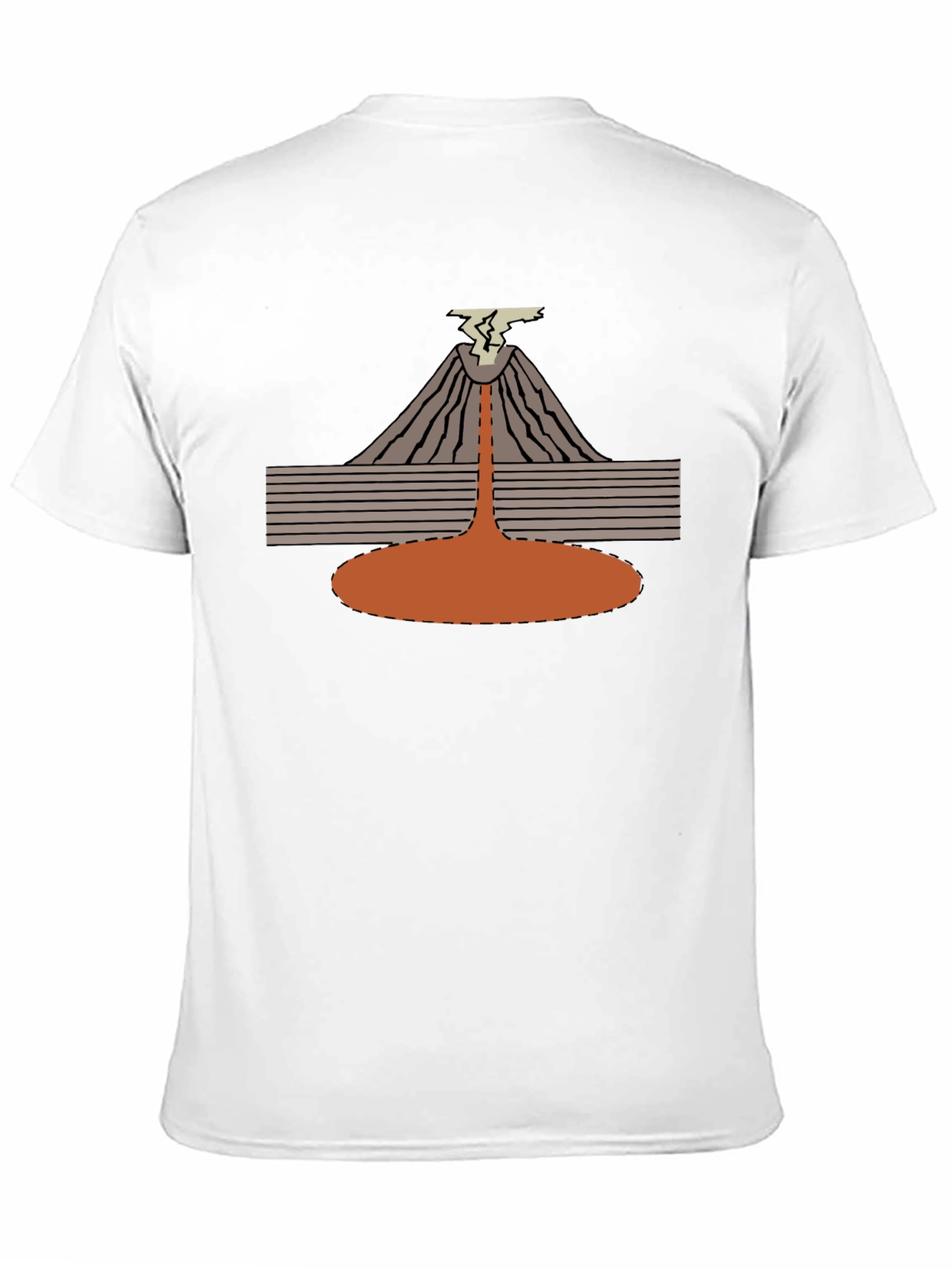 Volcano Eruption Graphic Tee - Black Cotton T-Shirt