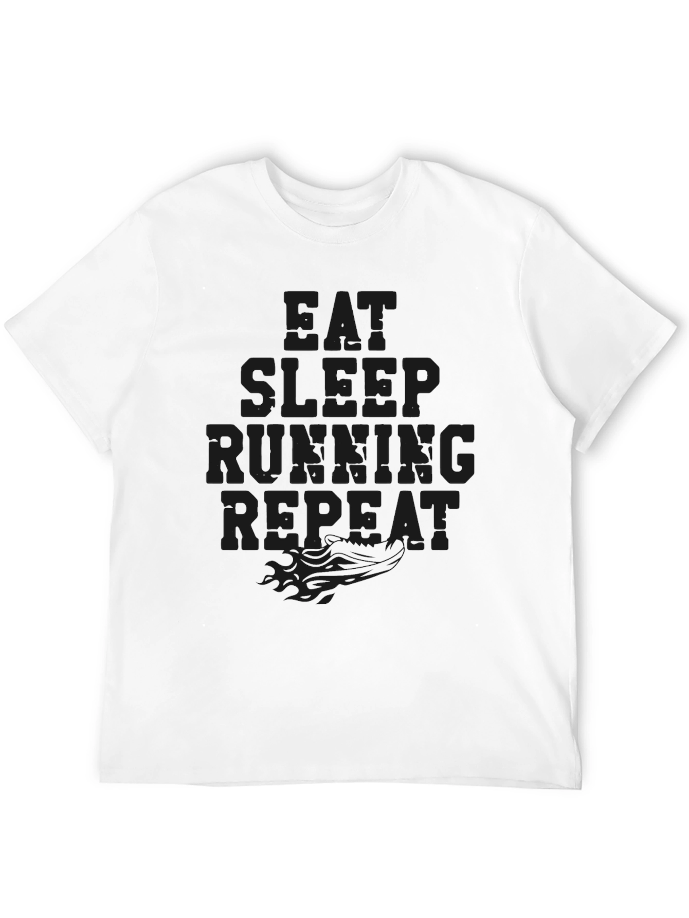Eat Sleep Running Repeat Black Graphic Tee