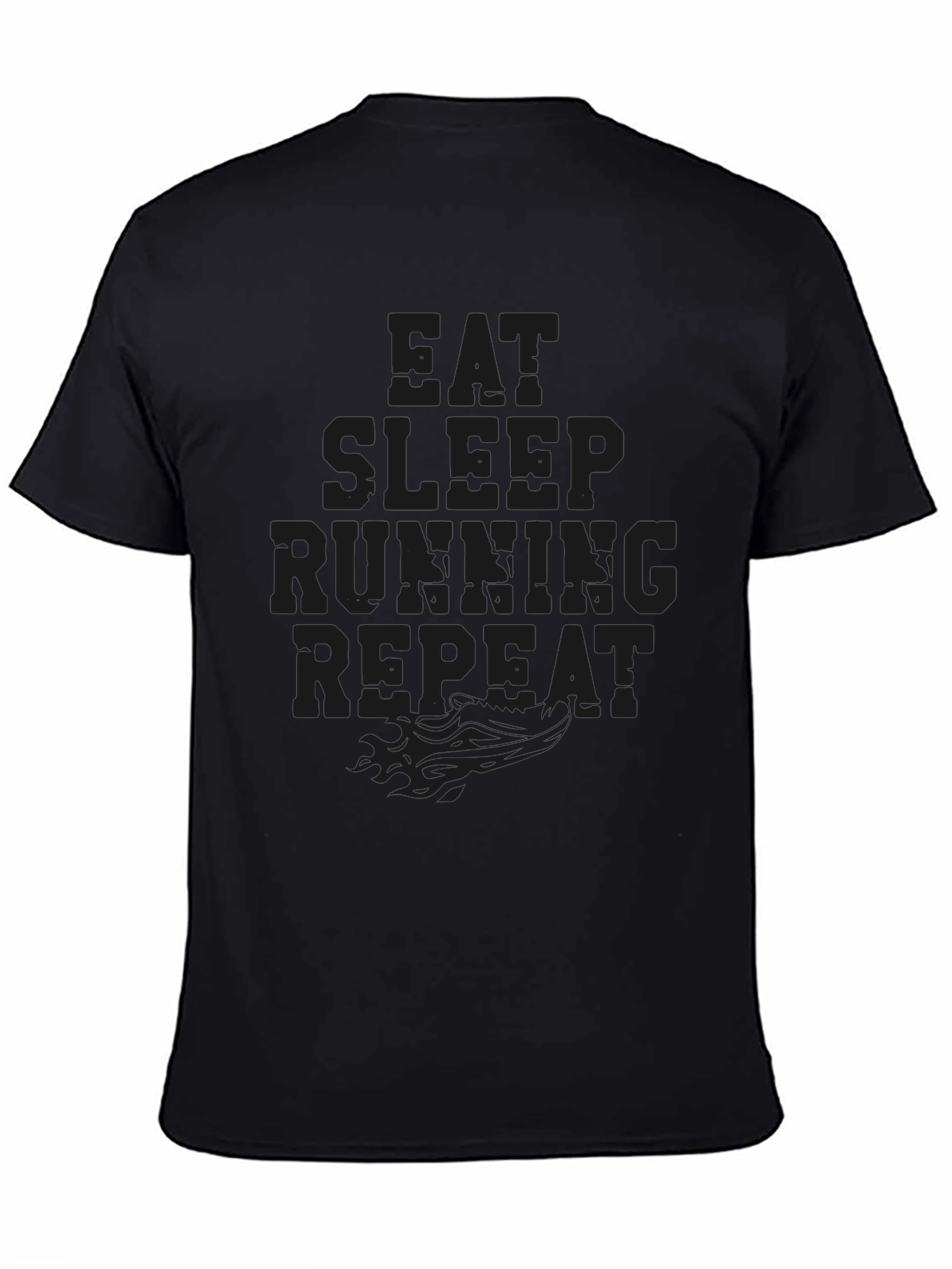Eat Sleep Running Repeat Black Graphic Tee