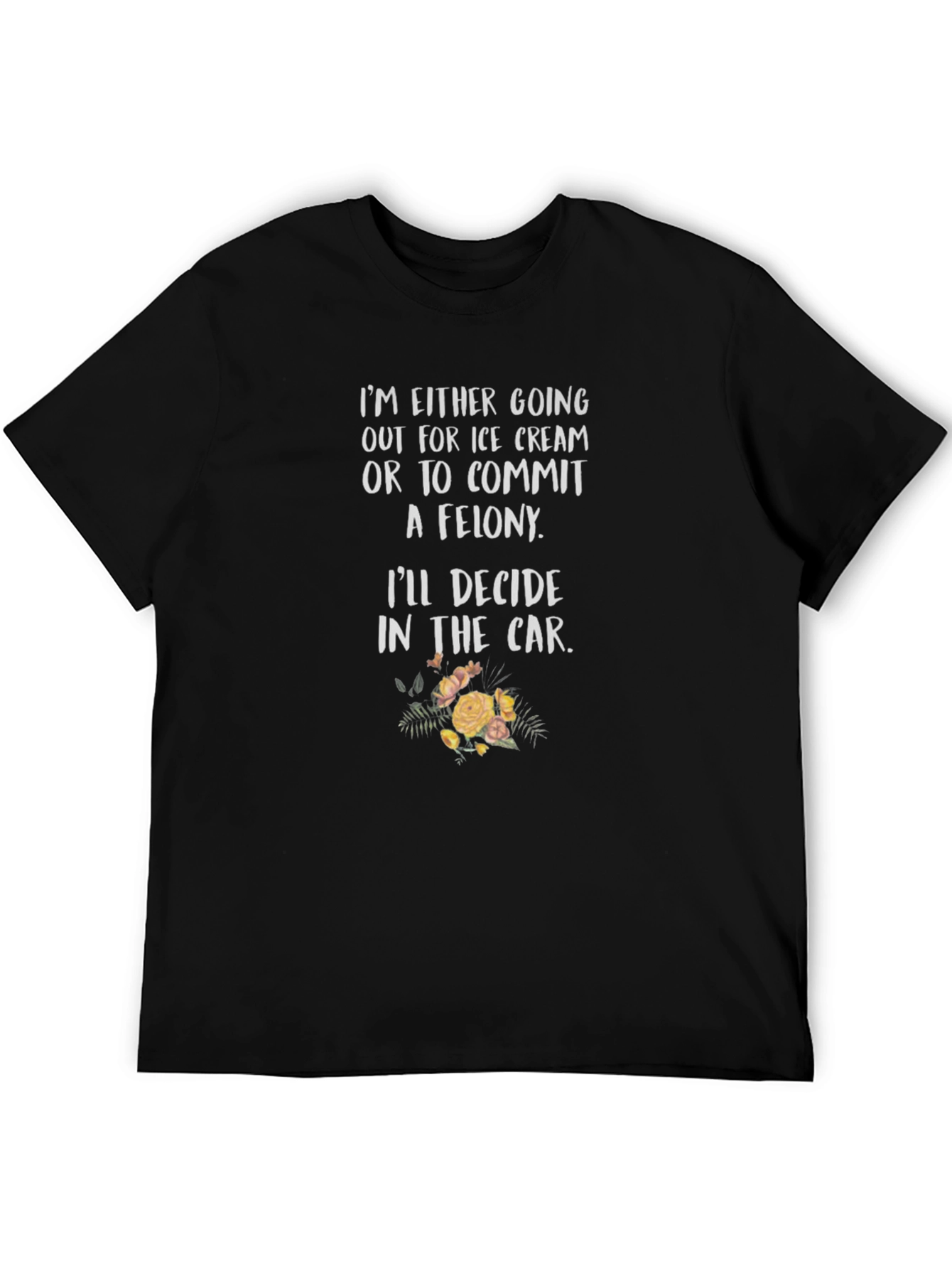 Ice Cream or Felony Black Graphic Tee