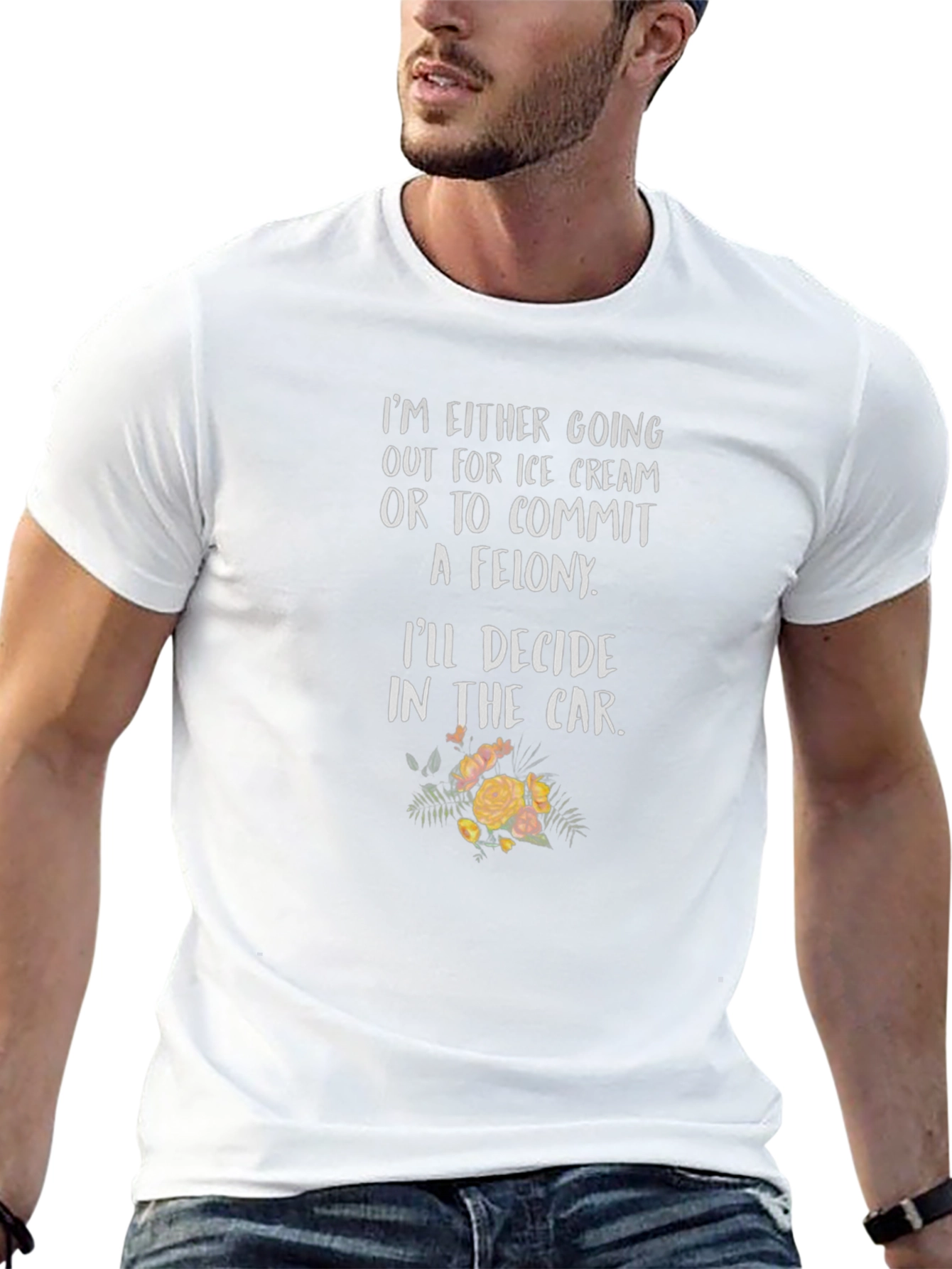 Ice Cream or Felony Black Graphic Tee