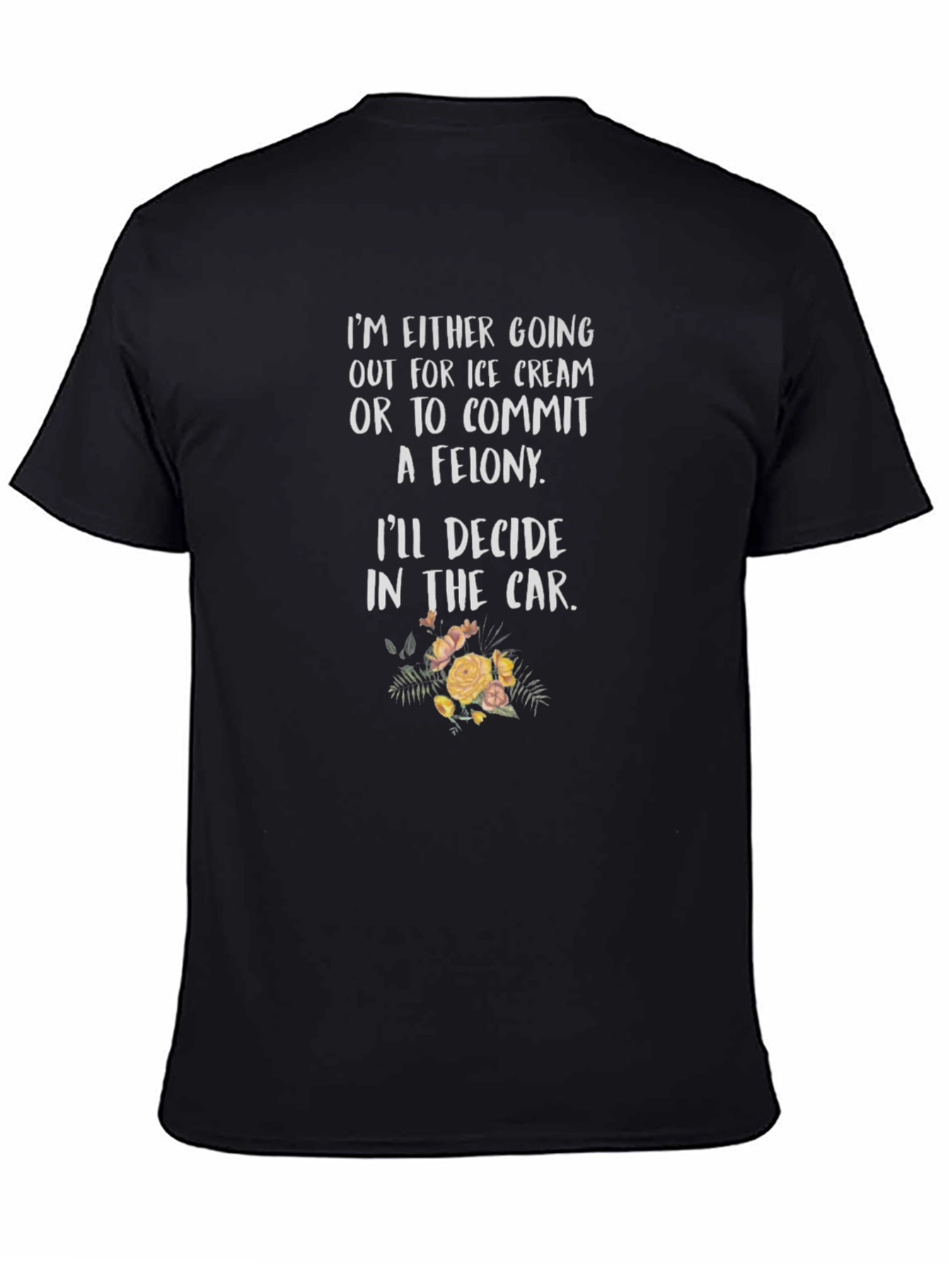 Ice Cream or Felony Black Graphic Tee