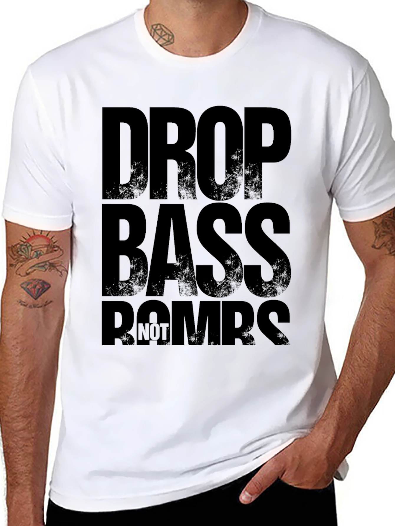 Drop Bass Not Bombs Graphic T-Shirt