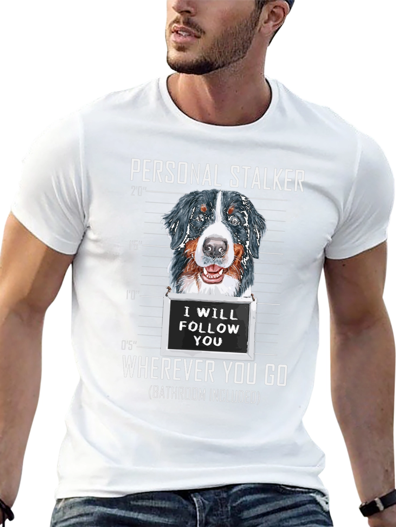 Personal Stalker Dog Graphic T-Shirt