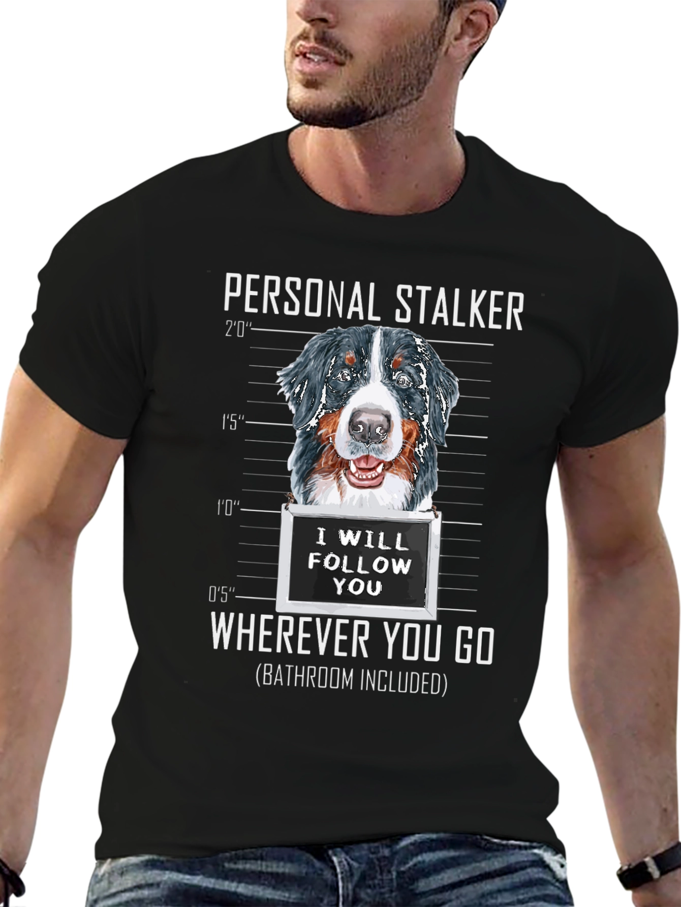Personal Stalker Dog Graphic T-Shirt