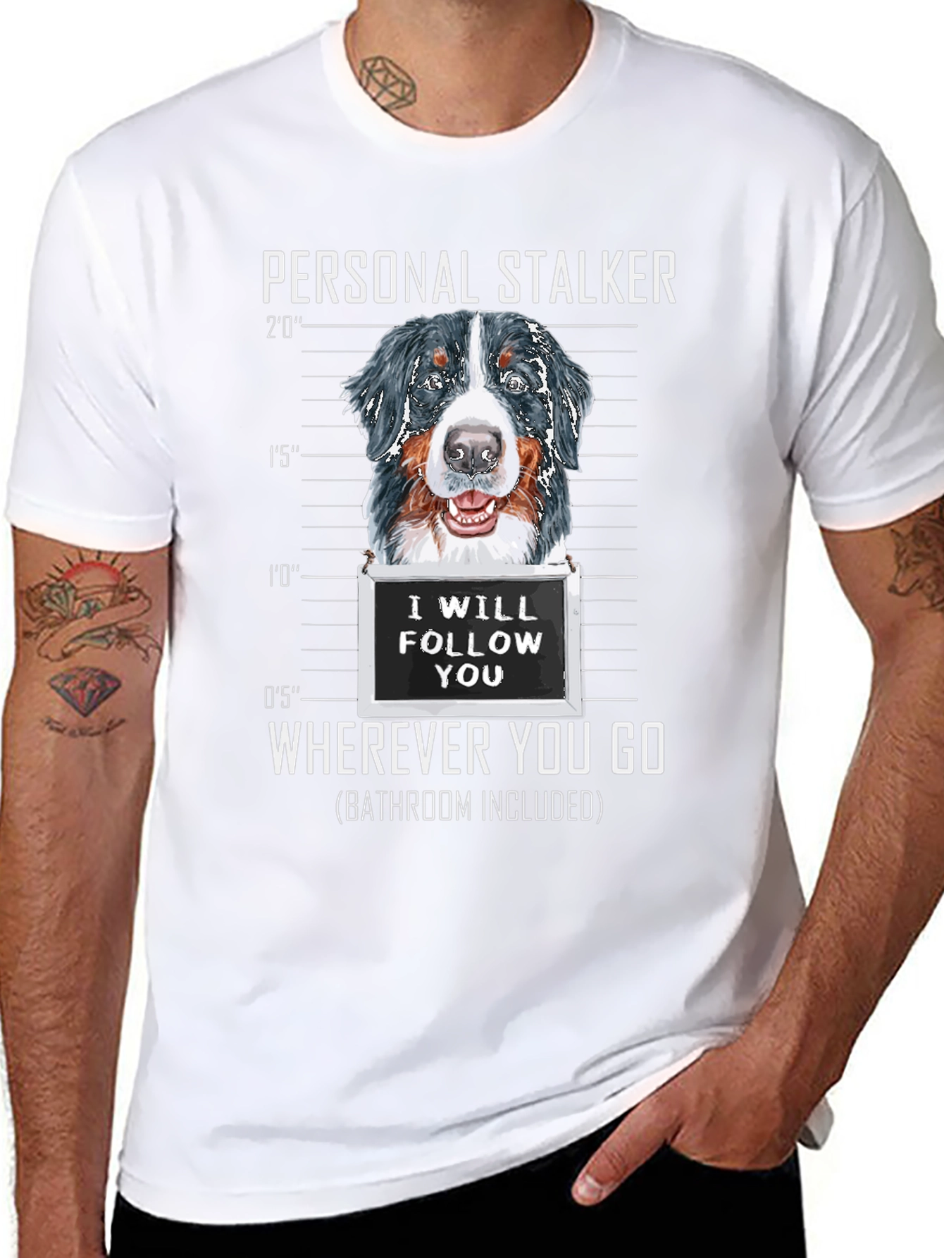 Personal Stalker Dog Graphic T-Shirt