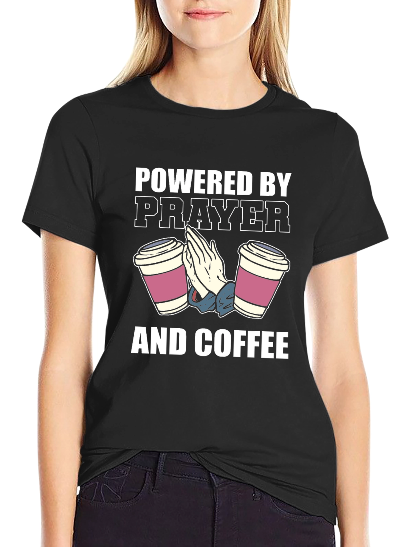 Powered by Prayer and Coffee T-Shirt