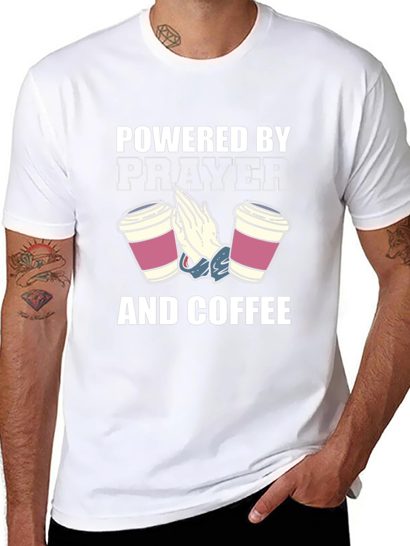 Powered by Prayer and Coffee T-Shirt