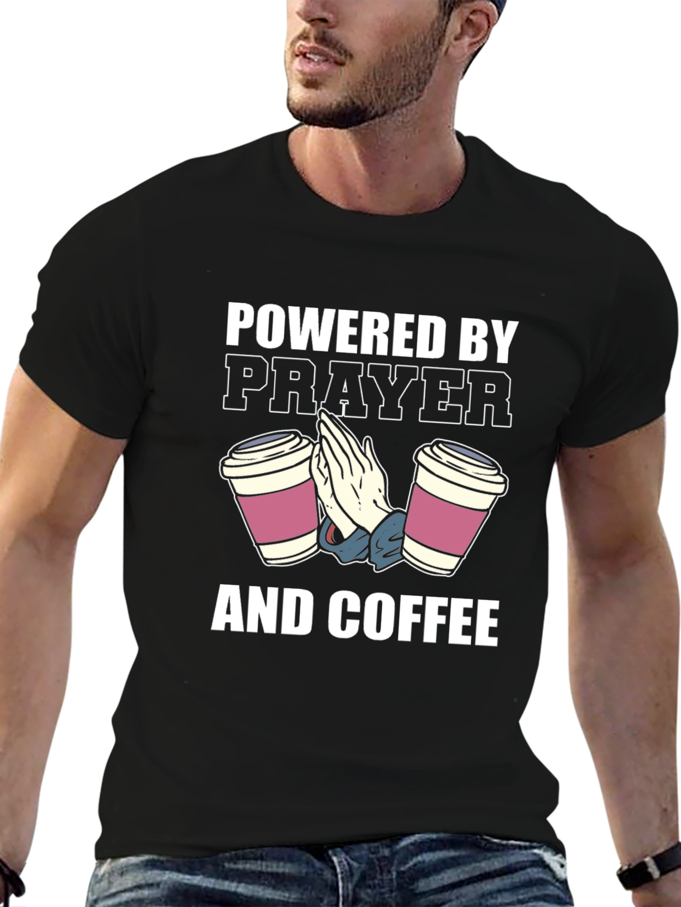 Powered by Prayer and Coffee T-Shirt