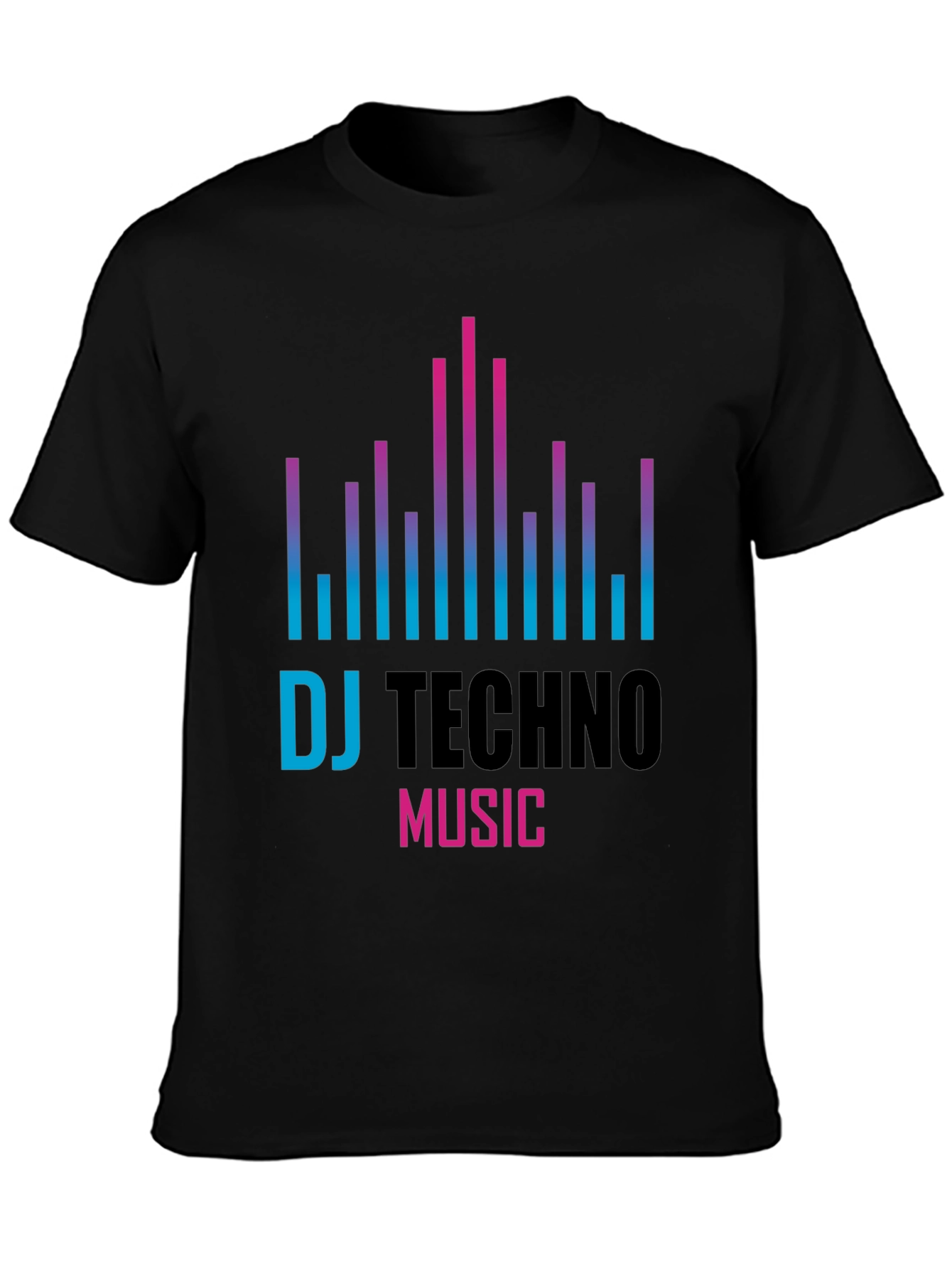 DJ Techno Music Graphic T-Shirt - Black