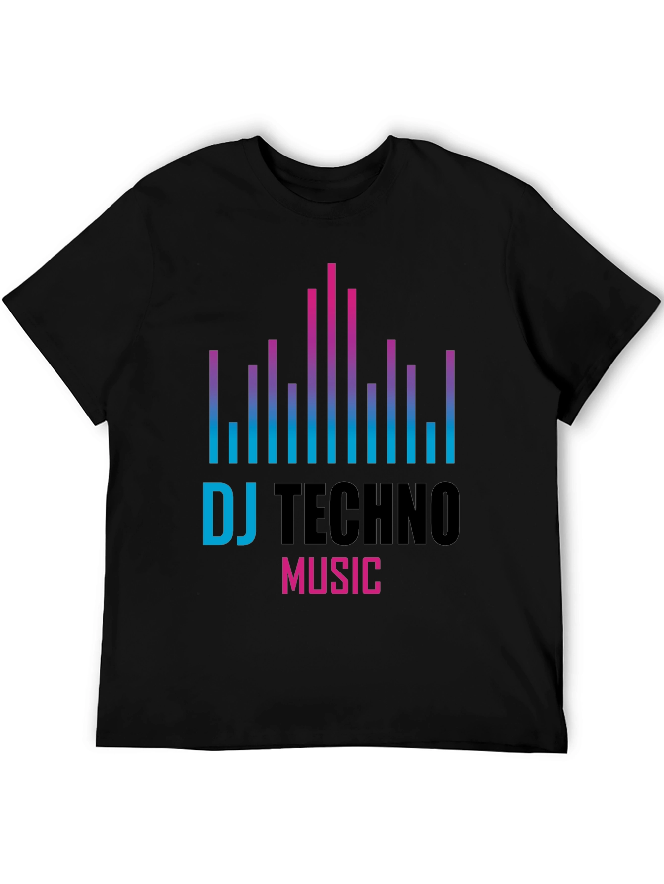 DJ Techno Music Graphic T-Shirt - Black