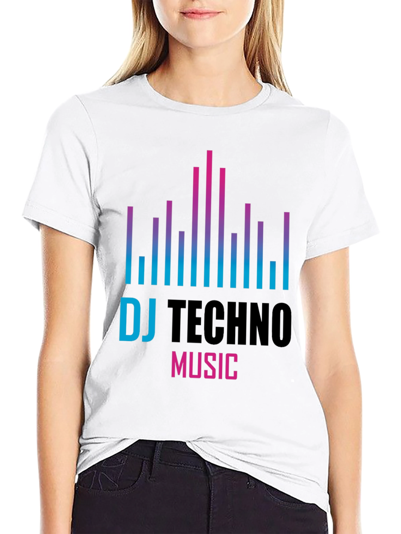 DJ Techno Music Graphic T-Shirt - Black
