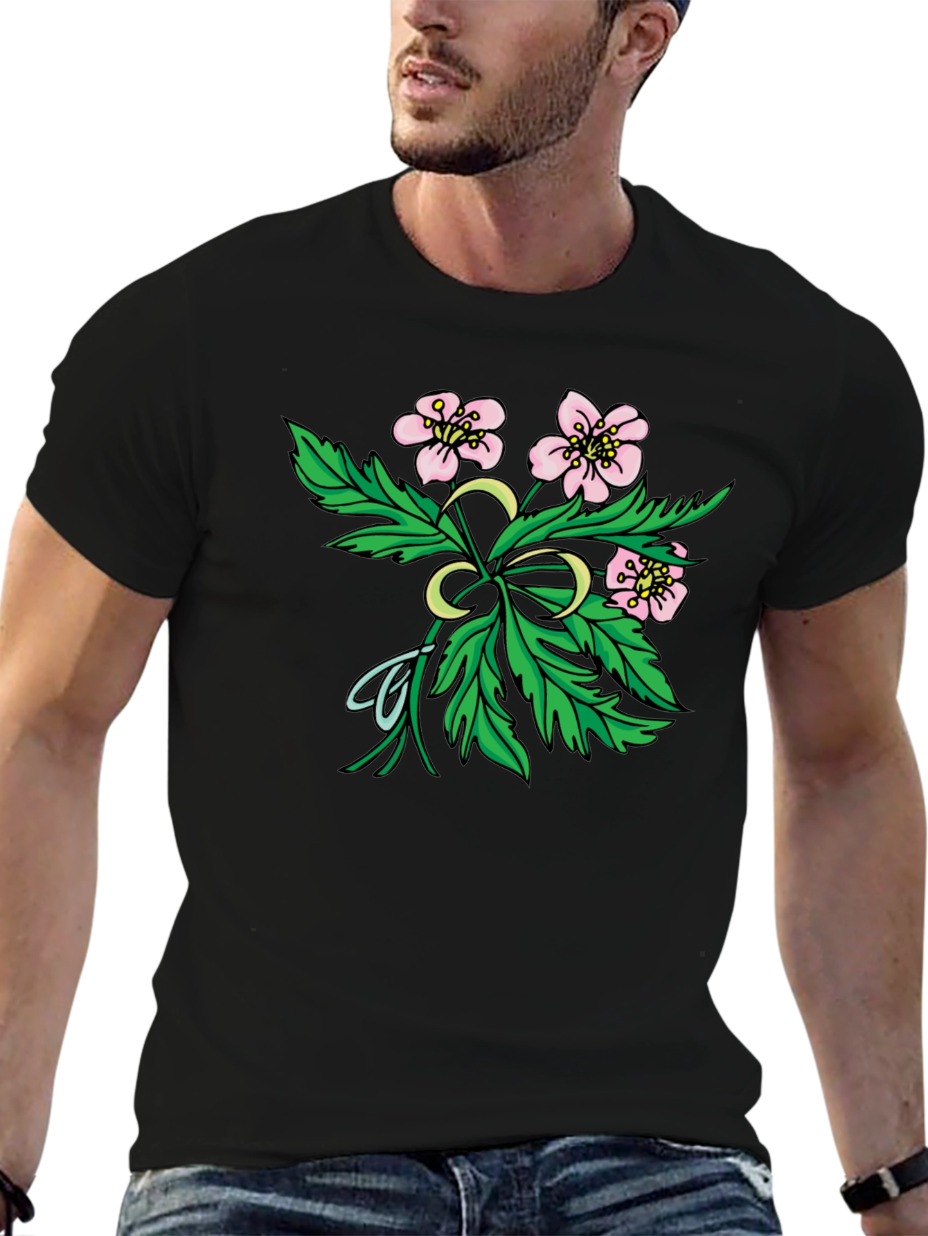 Floral Moon T-Shirt - Stylish Graphic Tee