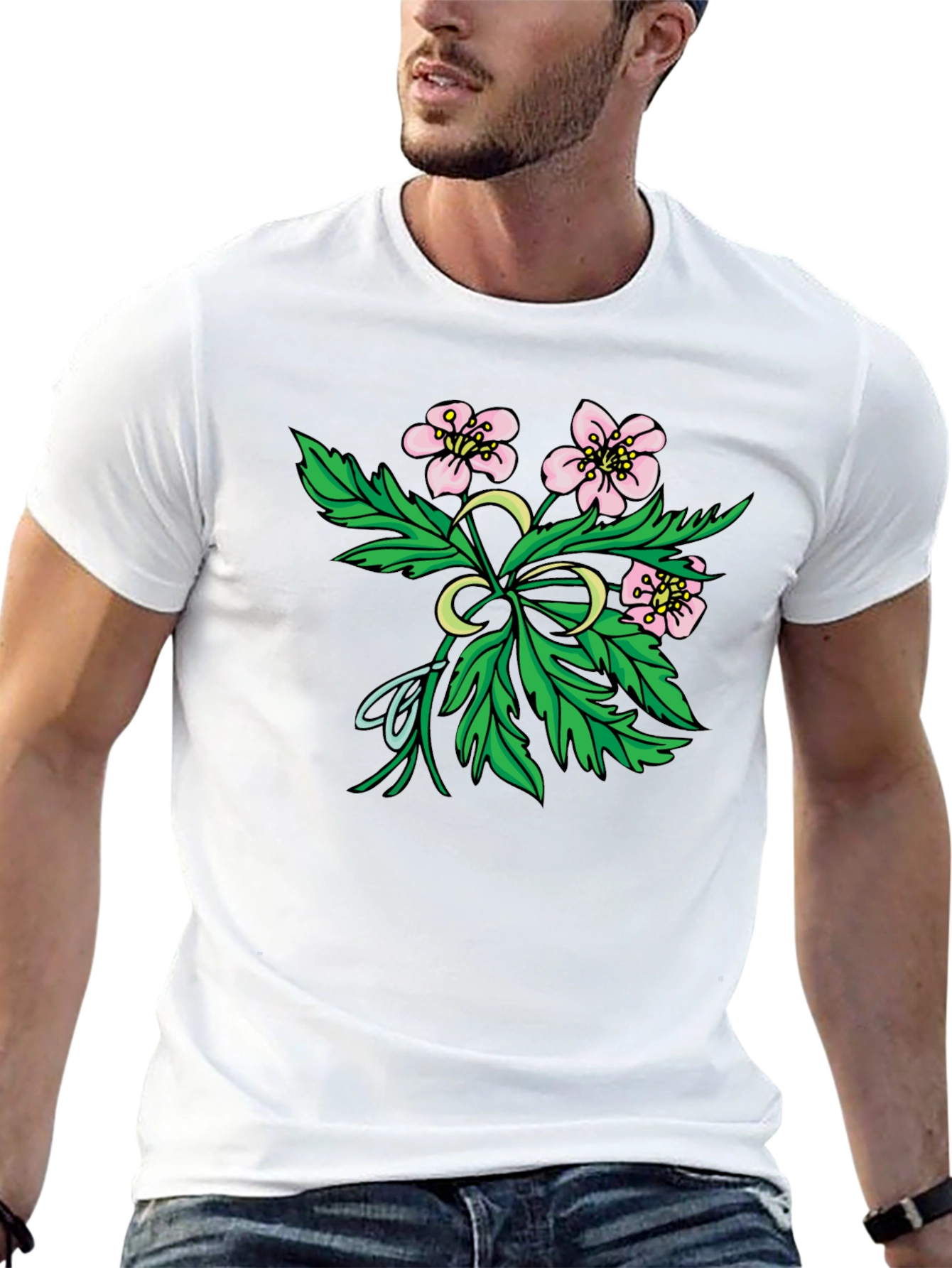 Floral Moon T-Shirt - Stylish Graphic Tee