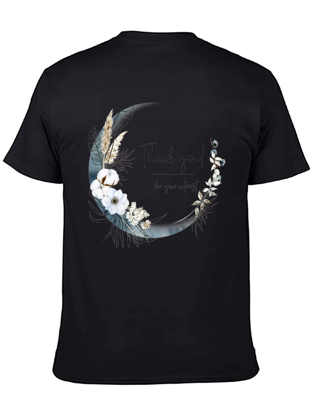 Floral Crescent Moon Graphic Tee