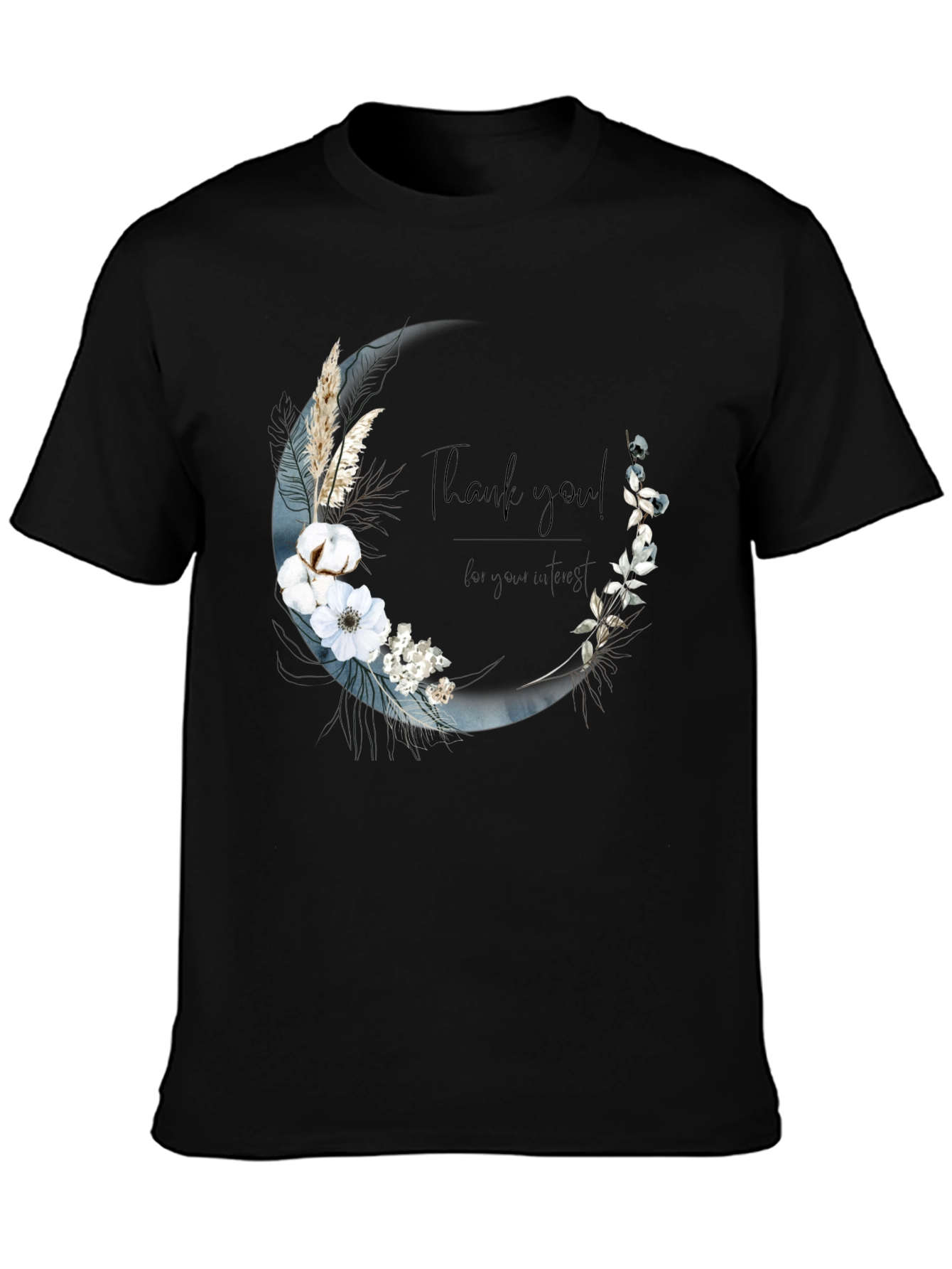 Floral Crescent Moon Graphic Tee