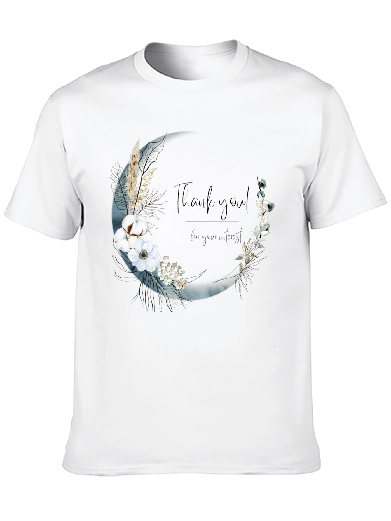 Floral Crescent Moon Graphic Tee