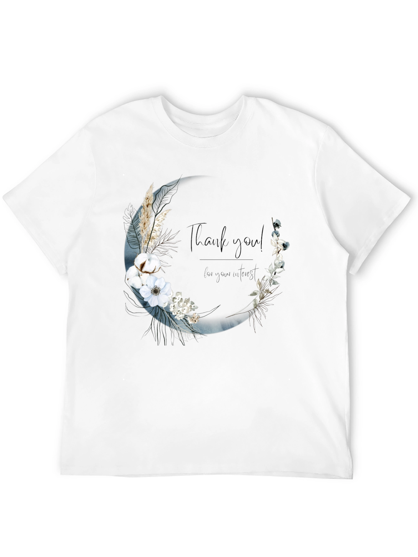 Floral Crescent Moon Graphic Tee