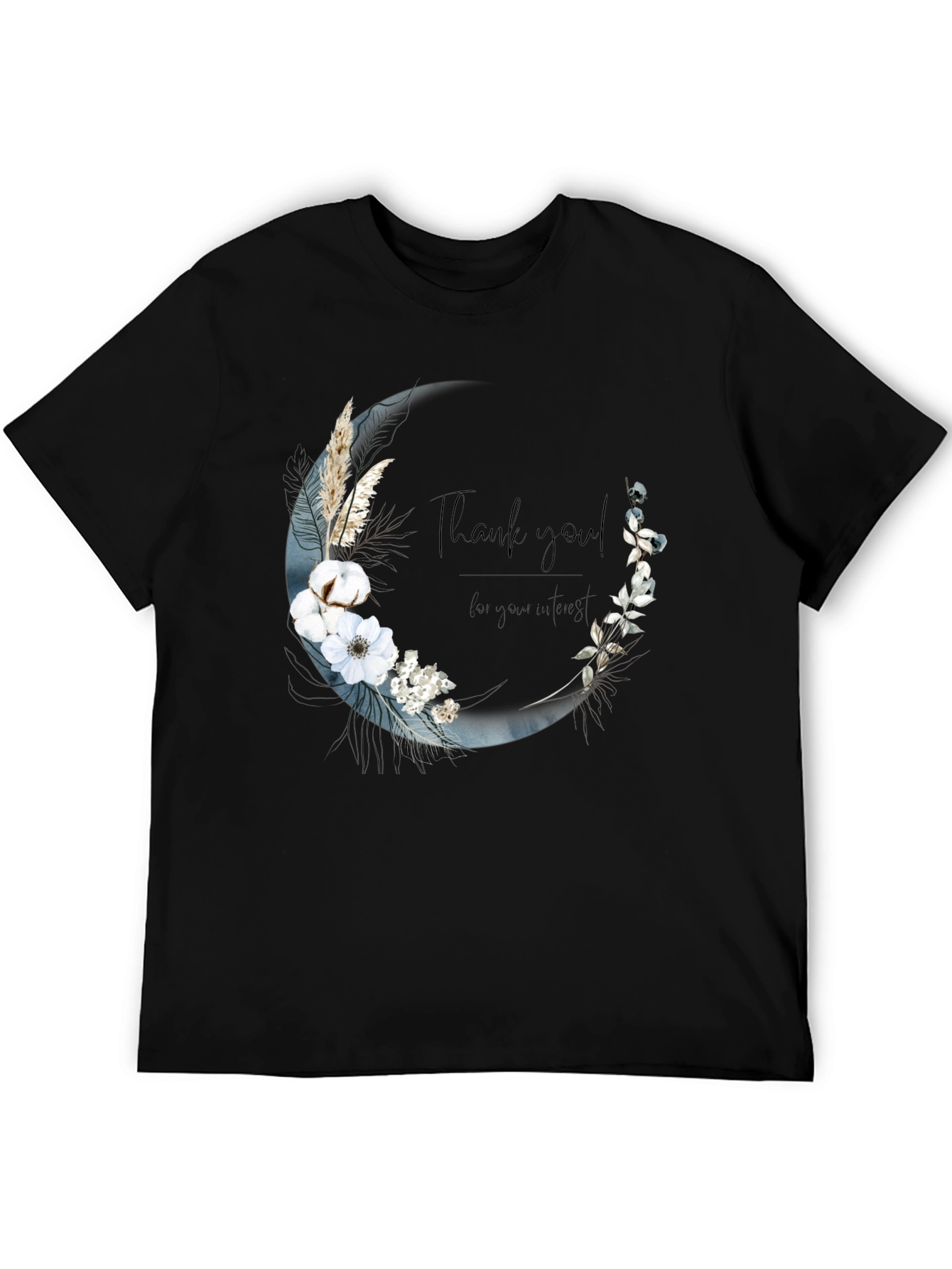 Floral Crescent Moon Graphic Tee