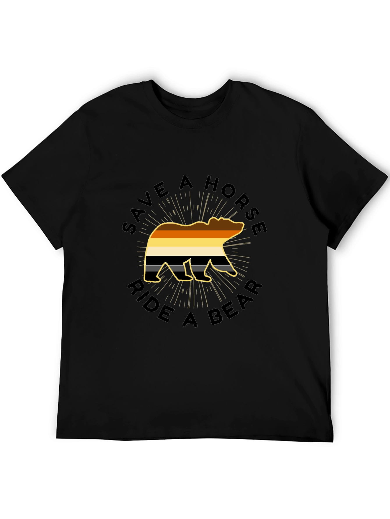 Save A Horse Ride A Bear Black T-Shirt