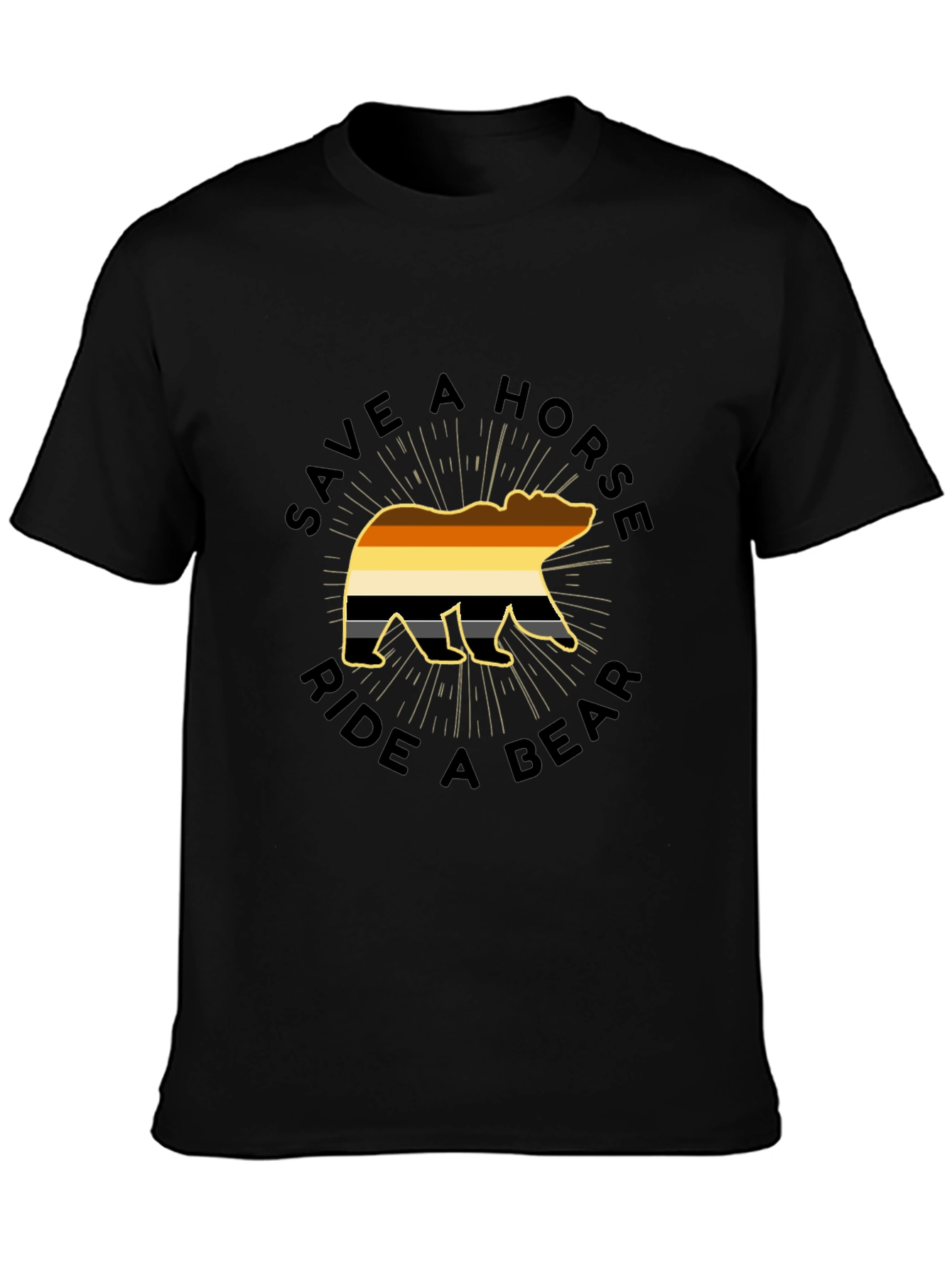 Save A Horse Ride A Bear Black T-Shirt