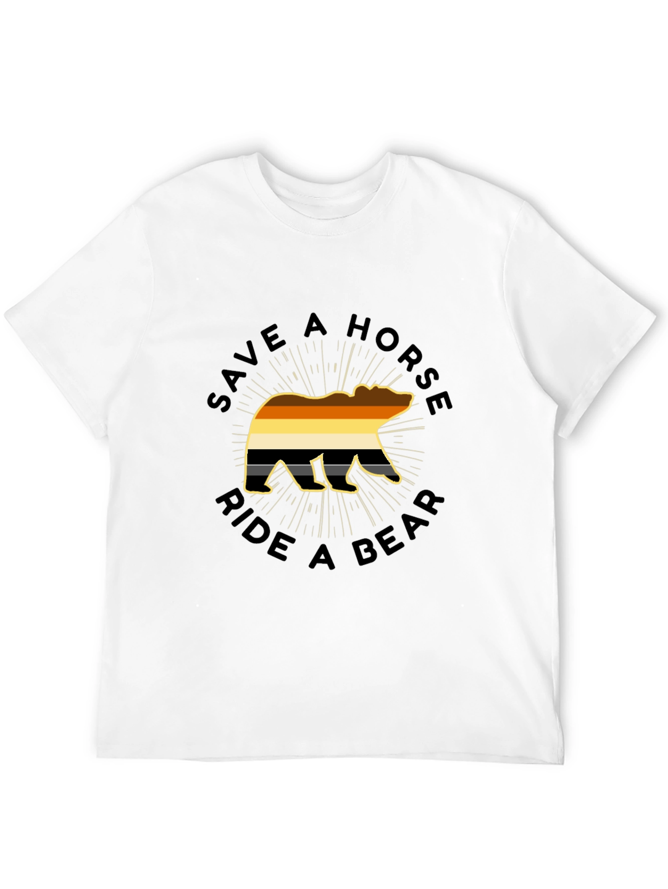 Save A Horse Ride A Bear Black T-Shirt