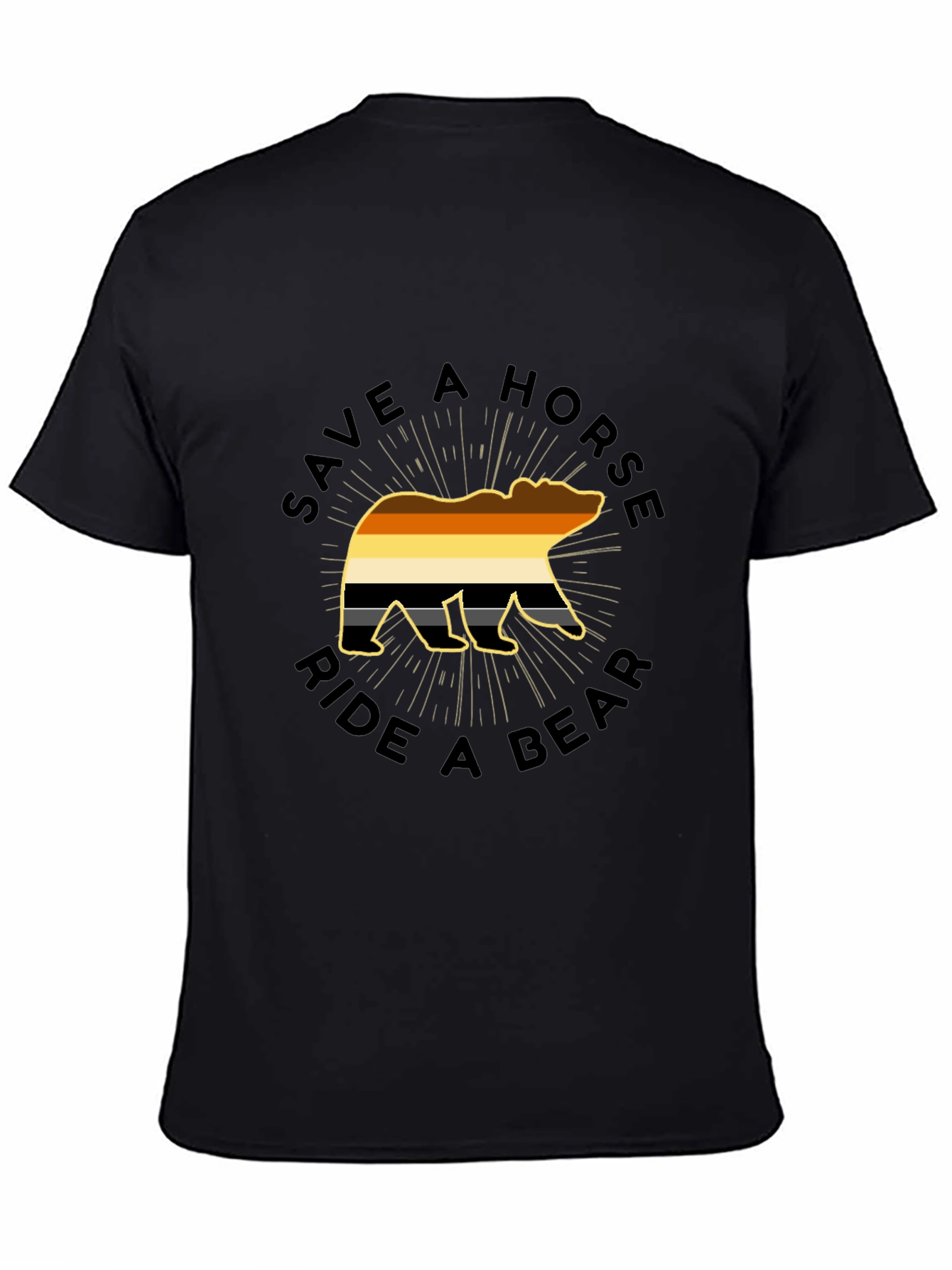 Save A Horse Ride A Bear Black T-Shirt