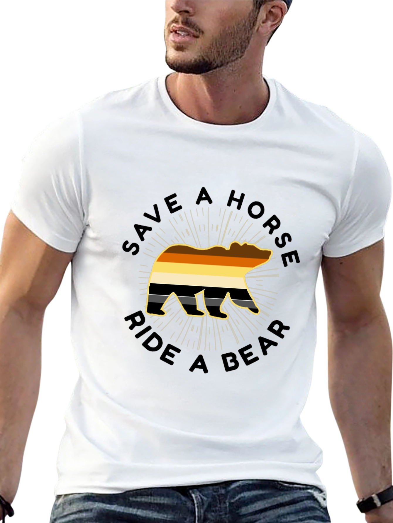 Save A Horse Ride A Bear Black T-Shirt