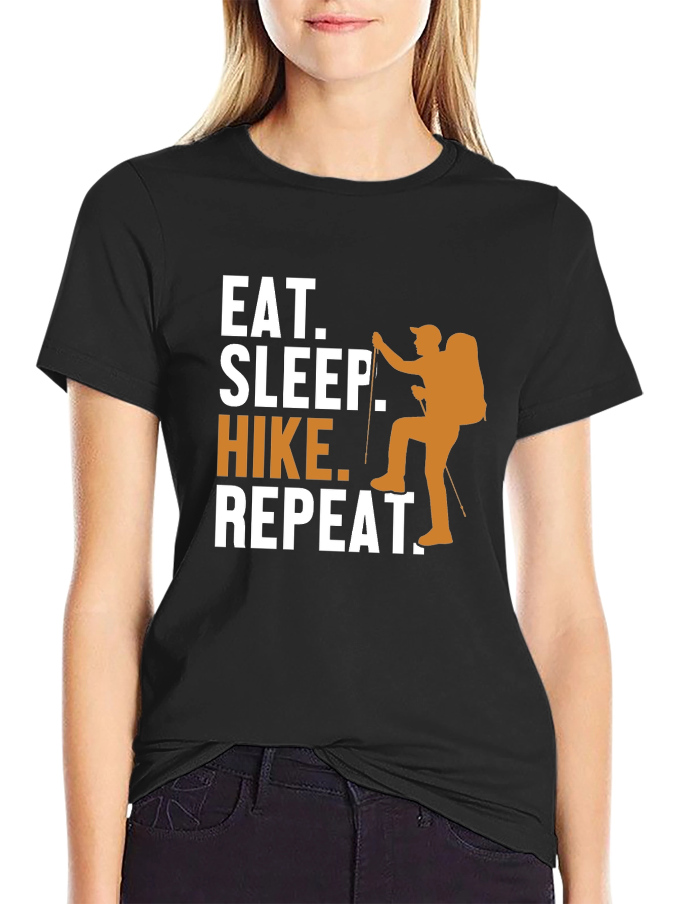 Eat Sleep Hike Repeat Black T-Shirt