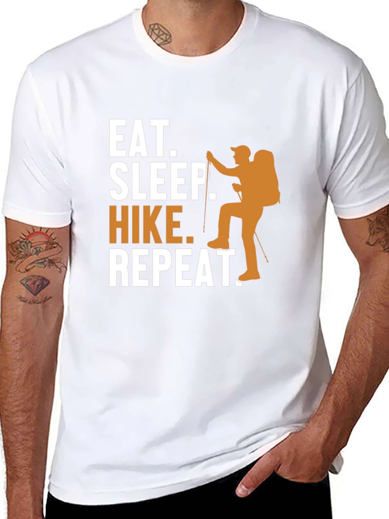 Eat Sleep Hike Repeat Black T-Shirt
