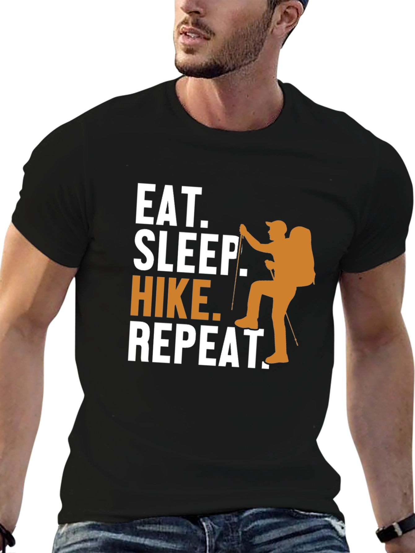 Eat Sleep Hike Repeat Black T-Shirt