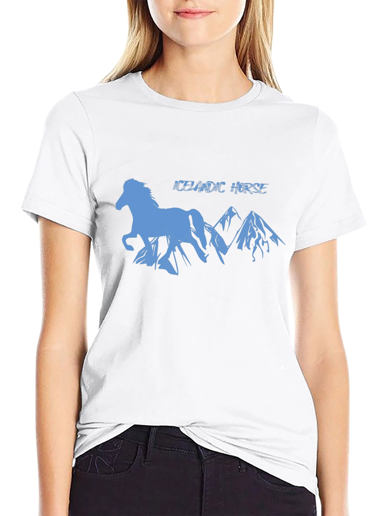 Icelandic Horse Silhouette Graphic T-Shirt