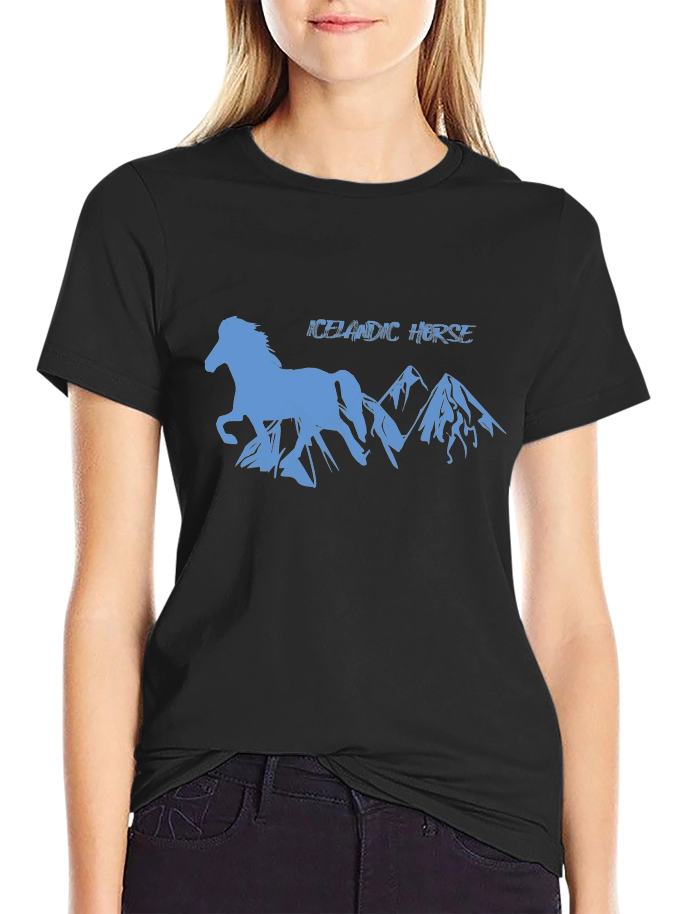 Icelandic Horse Silhouette Graphic T-Shirt